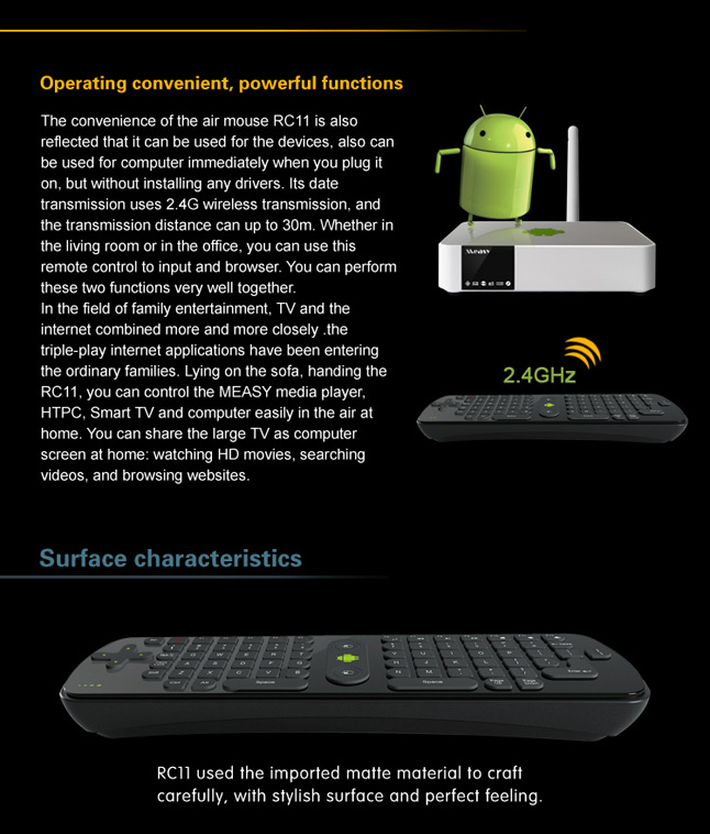 Air Mouse + Keyboard RC12 ( Wireless )
