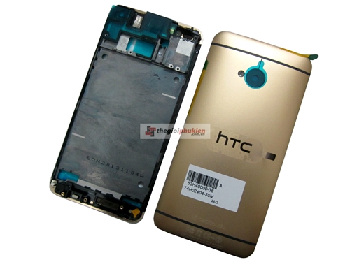 Vỏ htc one M7 gold