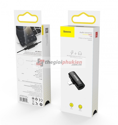 Bộ chia cổng lightning 1 thành 2 L46 chính hãng Baseus ( có hỗ trợ đàm thoại )